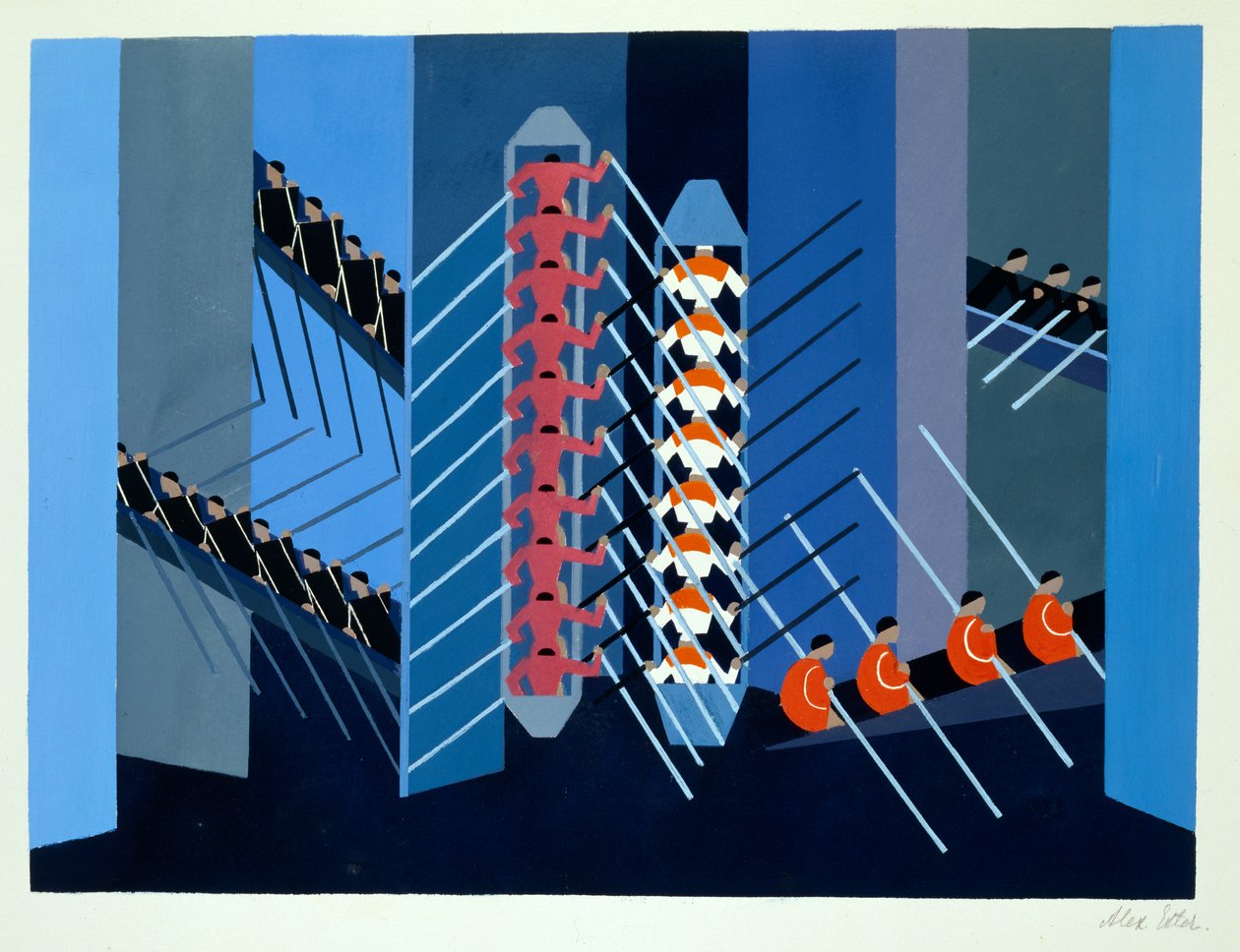 Scenografia eksperymentalna, ilustracja z „Maquettes de Theatre” Alexandry Exter, wydana w latach 20. (lito) autorstwa Alexandra Alexandrowna Exter