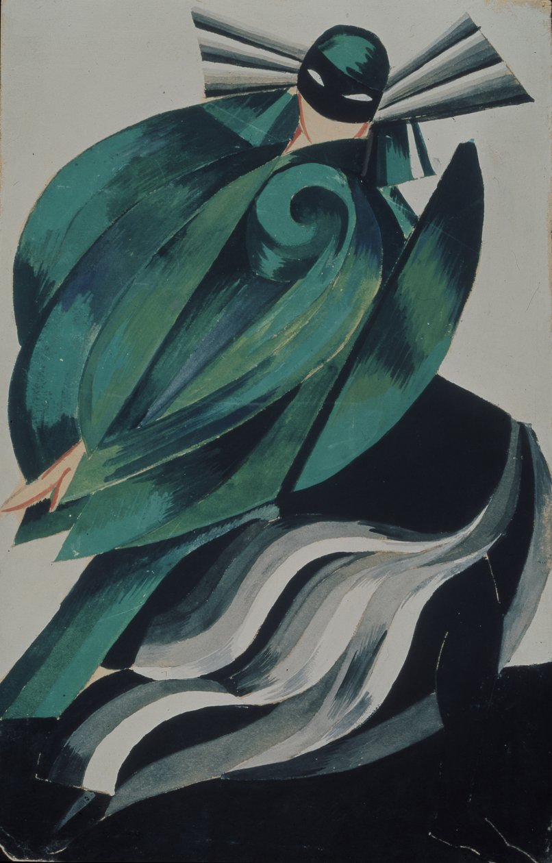 Czwarta maskująca kobieta. Projekt kostiumu do sztuki teatralnej Romeo i Julia W. Szekspira, 1921 autorstwa Alexandra Alexandrowna Exter