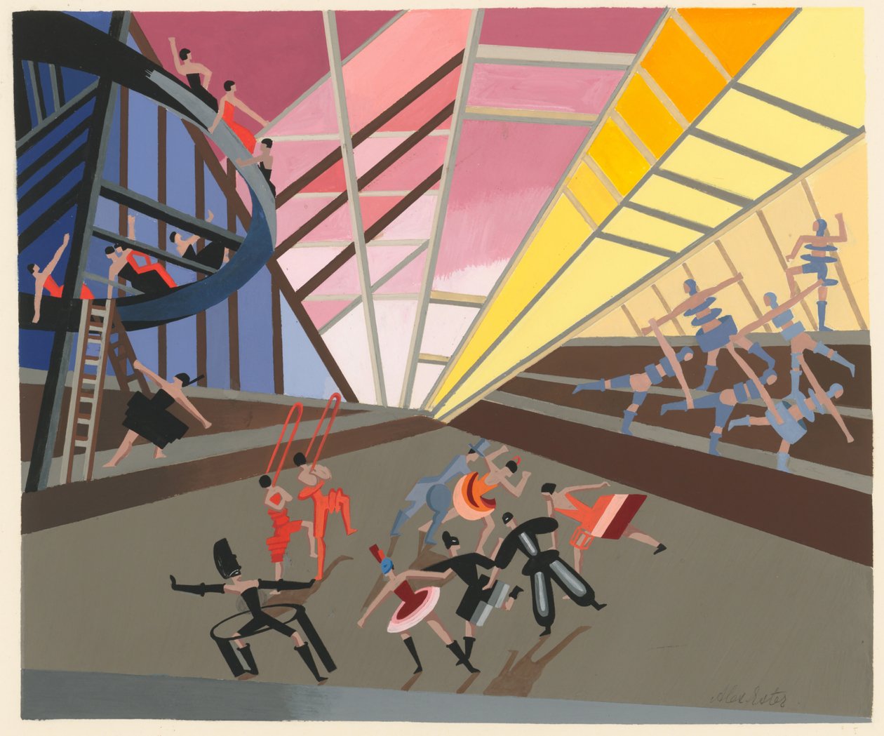 Projekt sceniczny z portfolio Decors de Théâtre, 1930. autorstwa Alexandra Alexandrowna Exter
