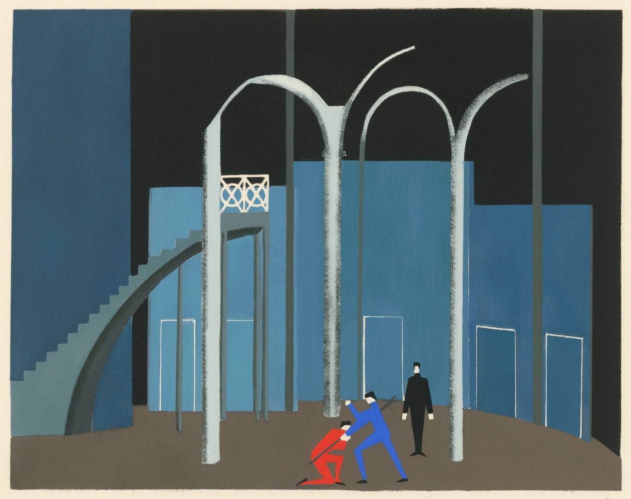 Projekt sceniczny z portfolio Decors de Théâtre, 1930. autorstwa Alexandra Alexandrowna Exter
