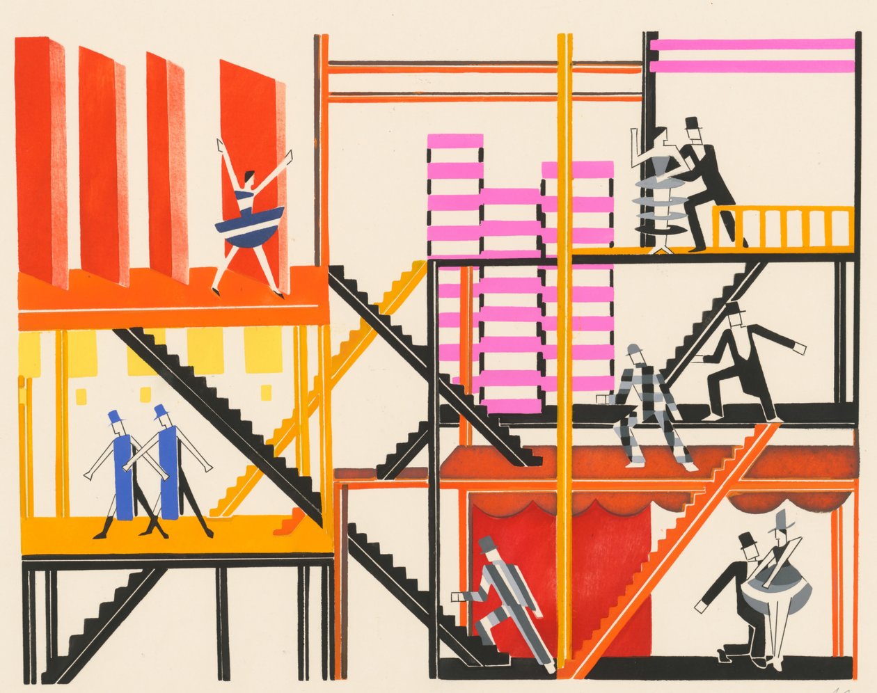 Projekt sceniczny z portfolio Decors de Théâtre, 1930. autorstwa Alexandra Alexandrowna Exter