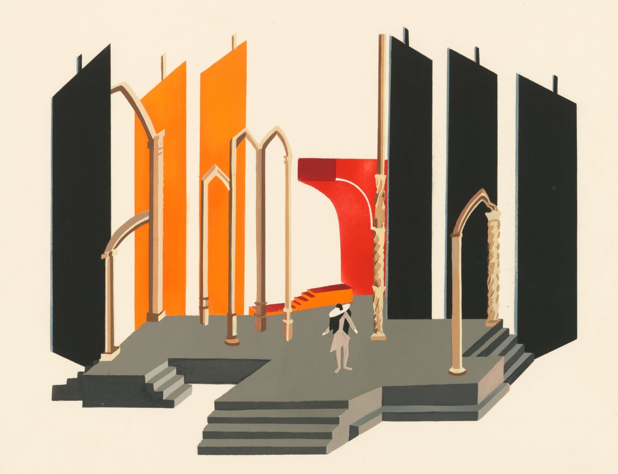 Projekt sceniczny z portfolio Decors de Théâtre, 1930. autorstwa Alexandra Alexandrowna Exter
