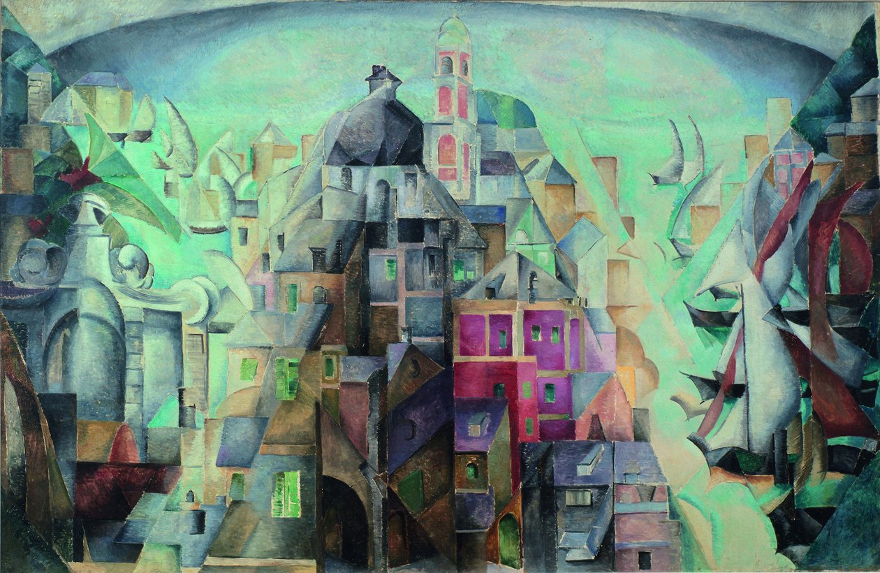 Syntetyczny widok miasta Diepe, 1912-1913 autorstwa Alexandra Alexandrowna Exter