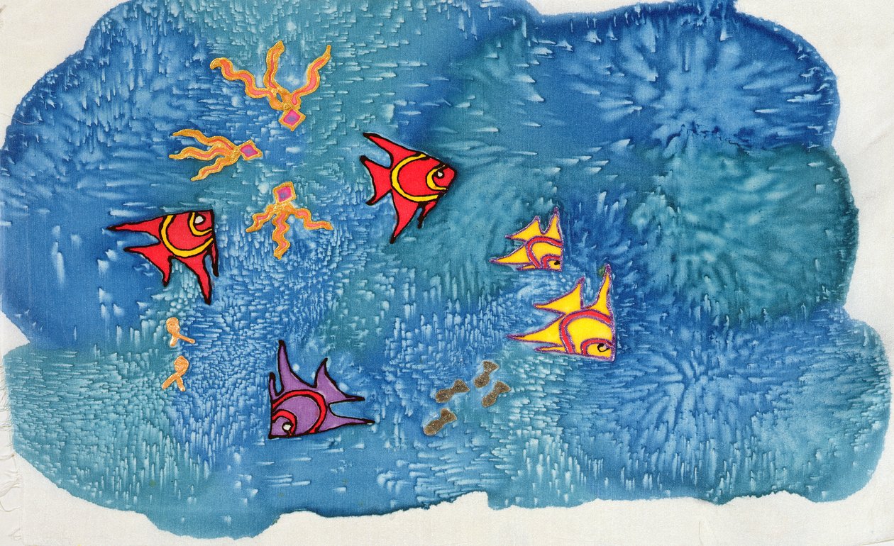 Ryba, 1999 (malowany jedwab) autorstwa Alexandra Cowan