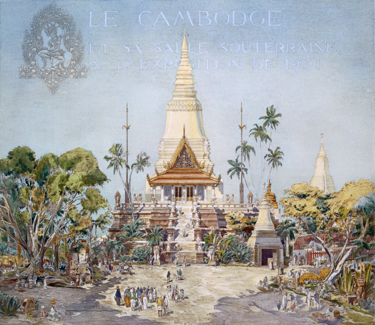 Pawilon Kambodżański, Paris Expo, 1900, z "Orientalisme et Architecture Contemporaine". autorstwa Alexandre Auguste Louis Marcel