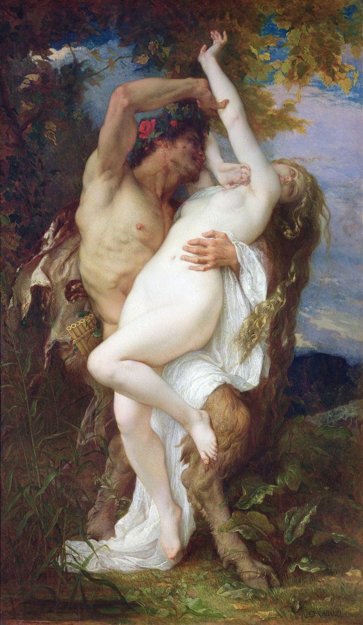 Nimfa uprowadzona przez fauna, 1860 autorstwa Alexandre Cabanel