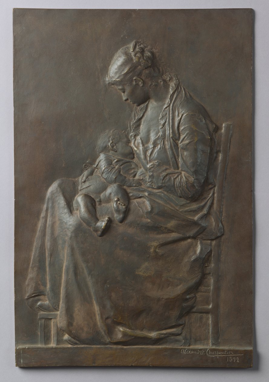 Matka i Dziecko, 1892 (brąz) autorstwa Alexandre Charpentier