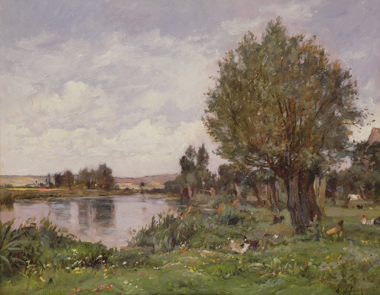Wiejska scena rzeczna, 1875 autorstwa Alexandre Defaux