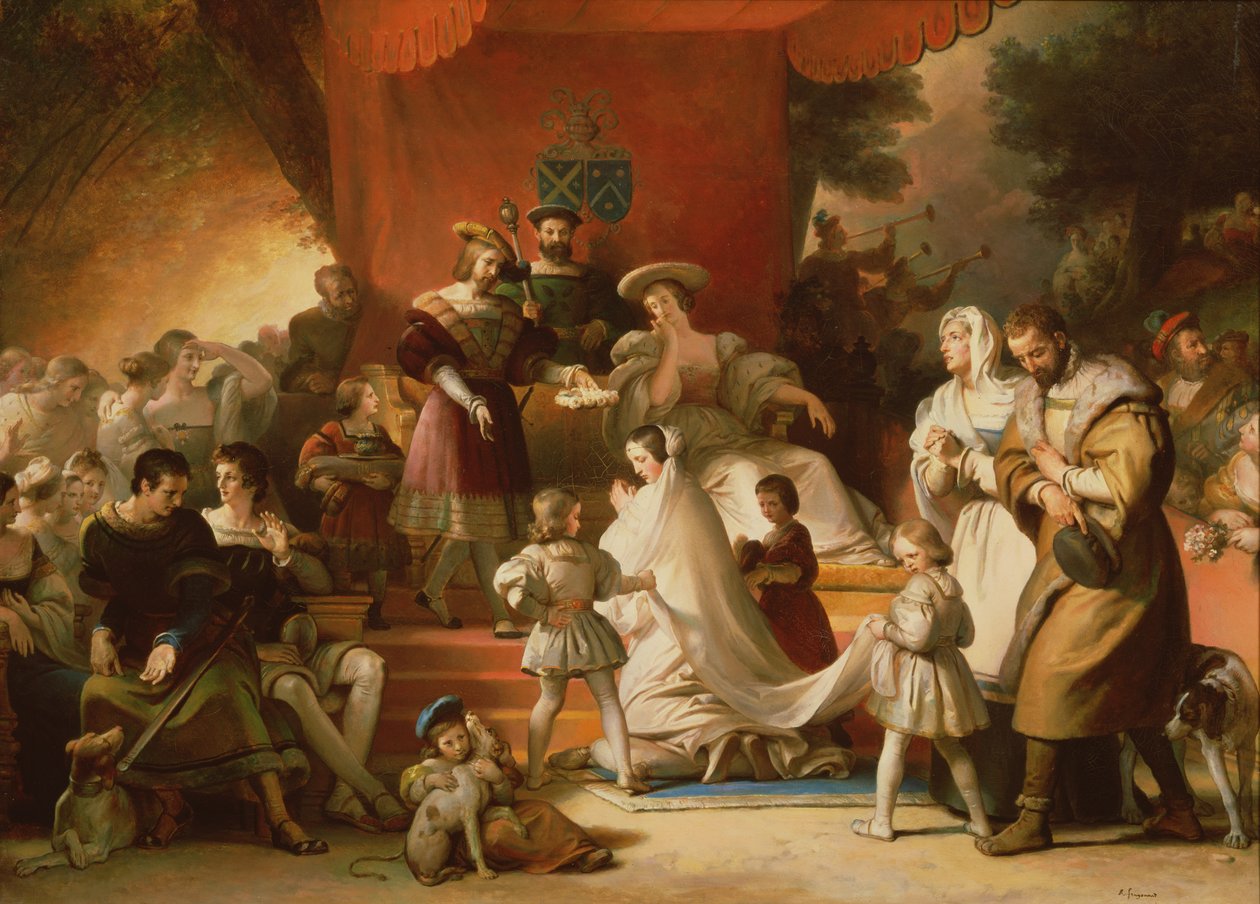 Koronacja młodej dziewczyny autorstwa Alexandre Evariste Fragonard