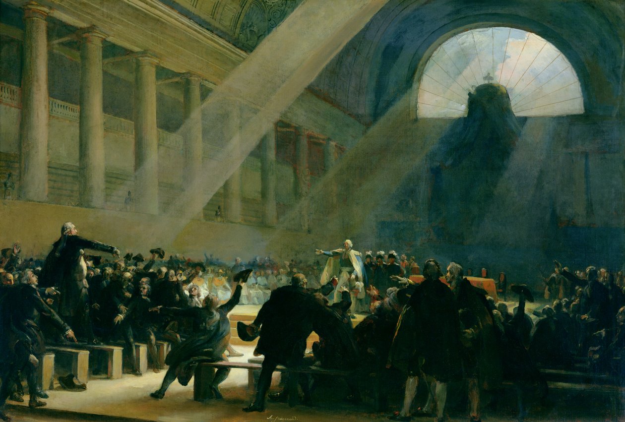 Mirabeau odpowiadający Dreux-Breze, na posiedzeniu Zgromadzenia Narodowego, 23 czerwca 1789, 1830 autorstwa Alexandre Evariste Fragonard