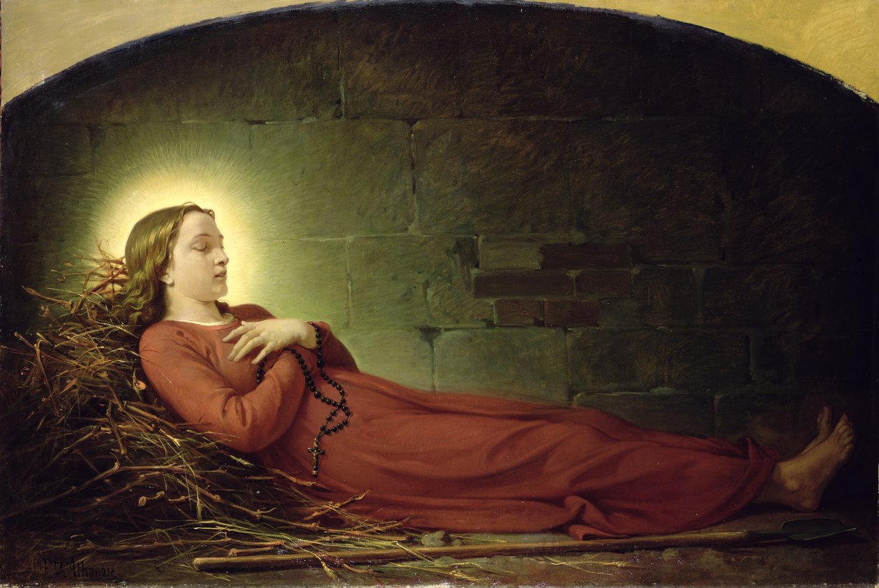 Śmierć kuzyna Germaine (1579-1601), Dziewicy z Pibrac, c.1863 autorstwa Alexandre Grellet