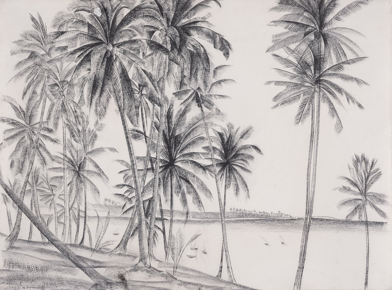 Mossuril, Mozambik, 1925 (czarna kreda na papierze) autorstwa Alexandre Iacovleff