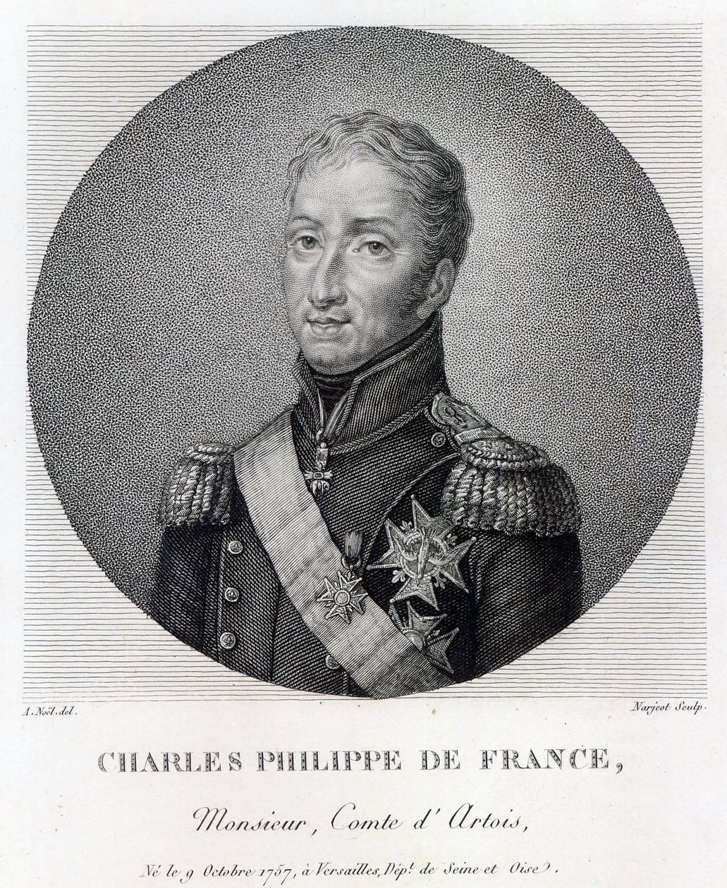 Portret Karola francuskiego (1757-1836), hrabiego Artois, przyszłego Karola X króla Francji i Nawarry autorstwa Alexandre Jean Noel