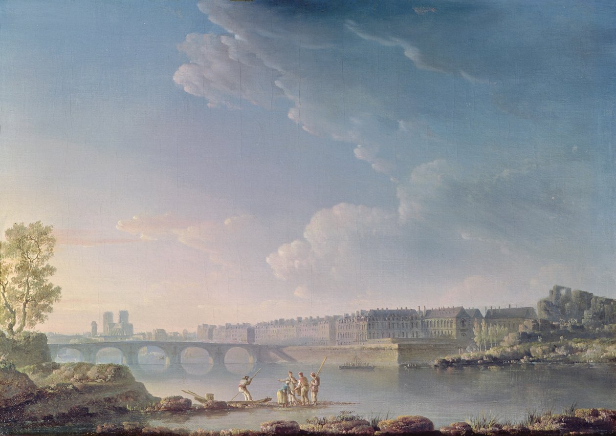 Ile Saint-Louis i Pont de la Tournelle, ok. 1780 autorstwa Alexandre Jean Noel