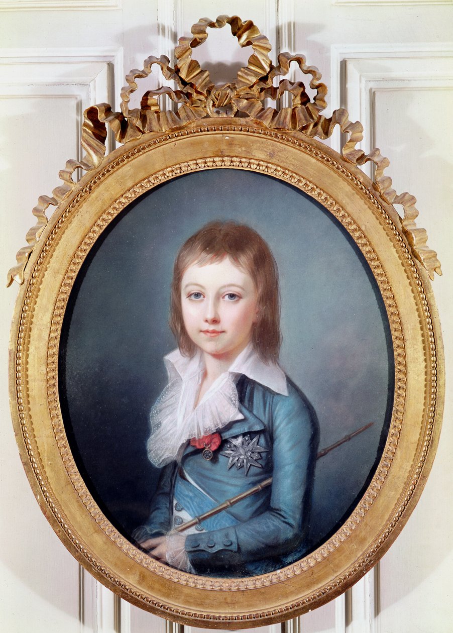 Medalion Portret Ludwika Karola (1785-95) Król Ludwik XVII Francji autorstwa Alexandre Kucharski