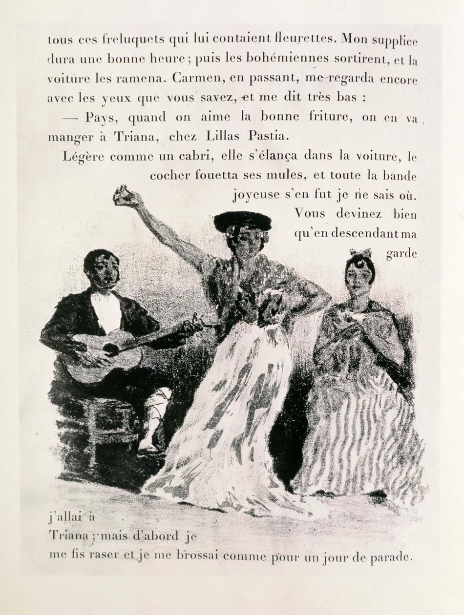 Carmen dancing, pub.1901 autorstwa Alexandre Lunois