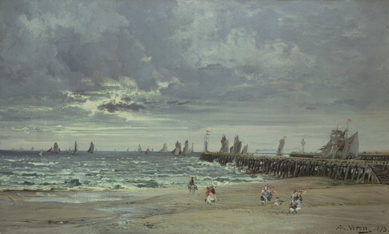 Morze w Boulogne, 1873 autorstwa Alexandre Rene Veron