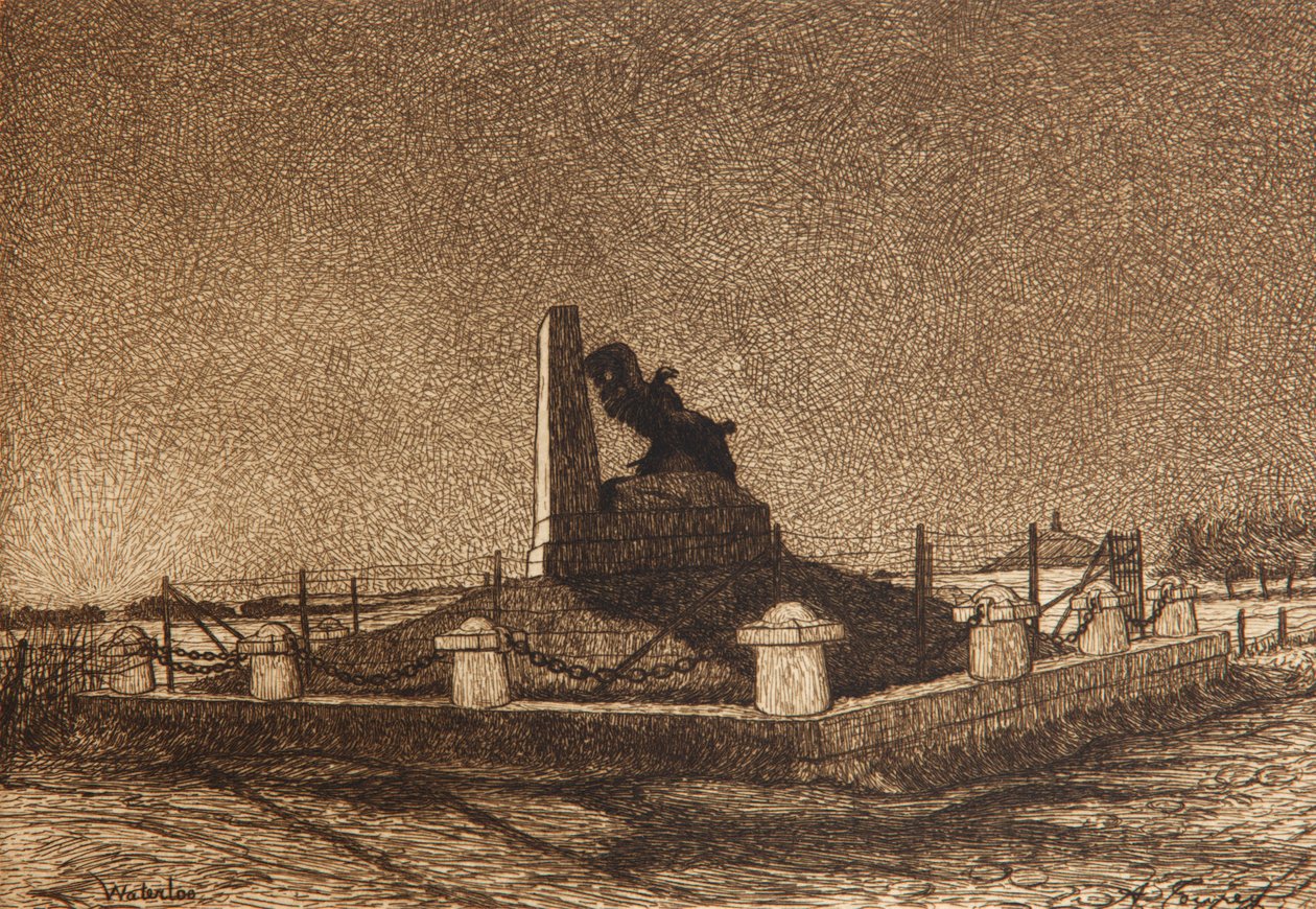 Pomnik Francuzów na drodze do Genappe, z „Le Champ de Bataille de Waterloo”, 1915 autorstwa Alexandre Toupey