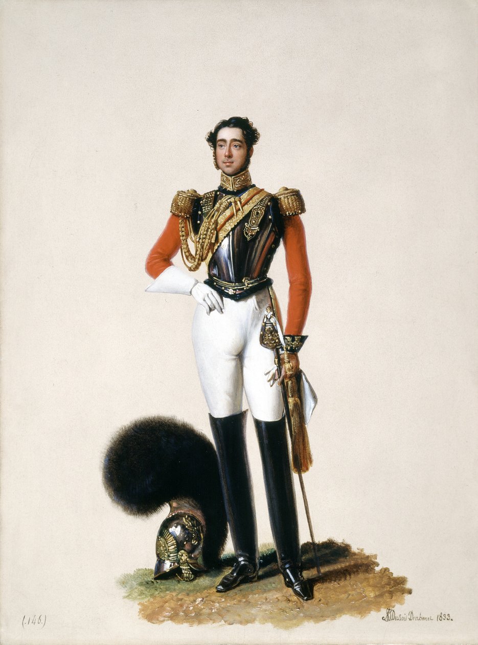 Porucznik Thomas Myddleton Biddulph (1809-78) 1. Strażników Życia, 1833 (olej na tartaku) autorstwa Alexandre-Jean Dubois Drahonet