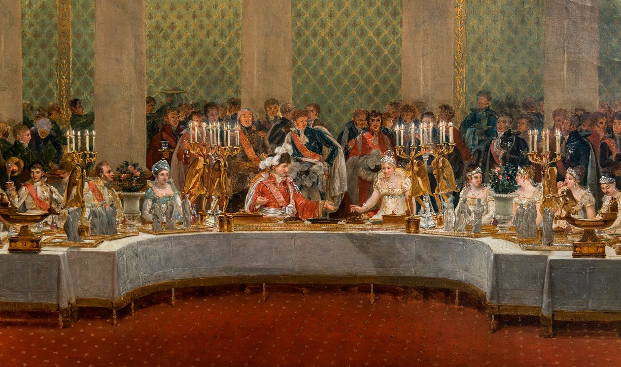 Bankiet Weselny Napoleona Bonaparte (1769-1821) i Marie-Louise de Habsburg-Lorraine (1791-1847) 1810 - Szczegóły: Święto zaślubin Napoleona I i Marie-Louise daje w teatrze Palais des Tuileries, 2 kwietnia autorstwa Alexandre Dufay