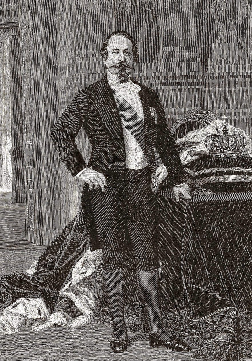 Portret Napoleona III, Cesarza Francuzów - grav. z obrazu Alessandro Cabanela. autorstwa after Alexandre Cabanel