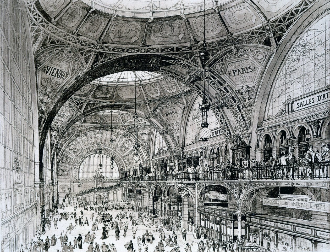 Dworzec Centralny, Bukareszt, Rumunia, z Orientalisme et Architecture Contemporaine autorstwa Alexandre Auguste Louis Marcel