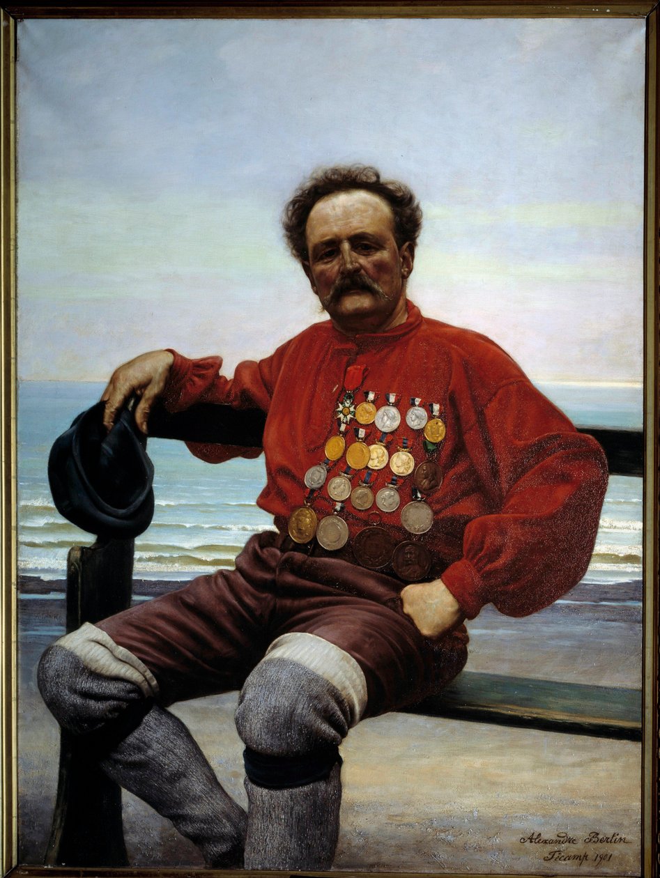 Portret ratownika Onesime Frebourg (1853-1923) Obraz Aleksandra Bertina (? -1930) 1901 Fecamp, Muzeum Nowej Fundlandii autorstwa Alexandre Bertin