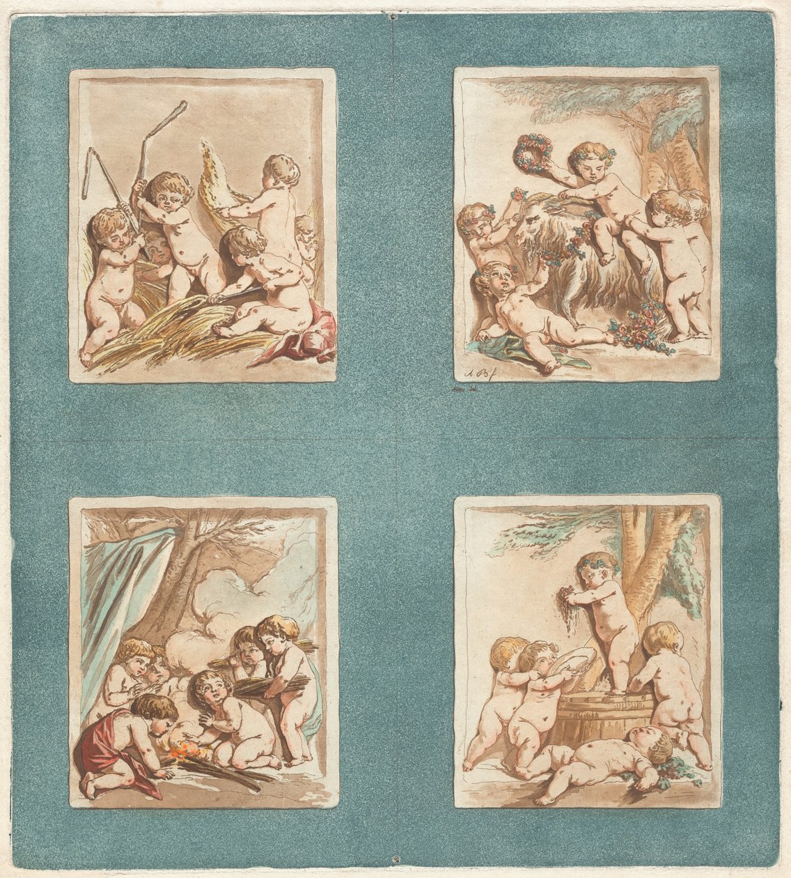 Cztery pory roku autorstwa Alexandre Briceau after Jean Baptiste Hüet, I