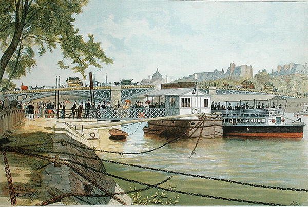 Ponton w Suresnes, obok Pont des Saints Peres autorstwa Alexandre Brun