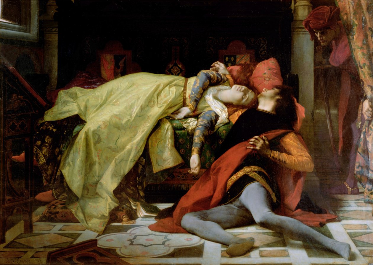 Śmierć Franceski da Rimini i Paolo Malatesty, 1870 autorstwa Alexandre Cabanel