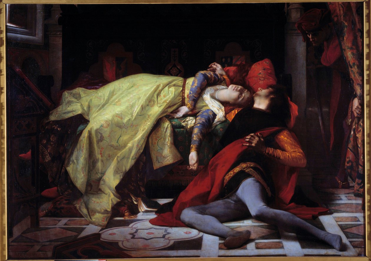 Śmierć Franceski de Rimini i Paolo Malatesty (1284). Obraz Alexandre Cabanela (1823-1889) autorstwa Alexandre Cabanel