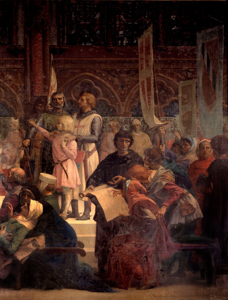 Król Ludwik IX powiedział, że Święty Ludwik (1214-1270) wymierza sprawiedliwość Malarstwo Alexandre Cabanel (1823-1889) XIX-wieczny Paryż, Panteon autorstwa Alexandre Cabanel