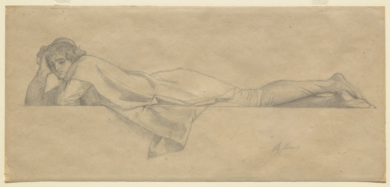 Studium dla "Le Poete Florentin", ok. 1853 autorstwa Alexandre Cabanel