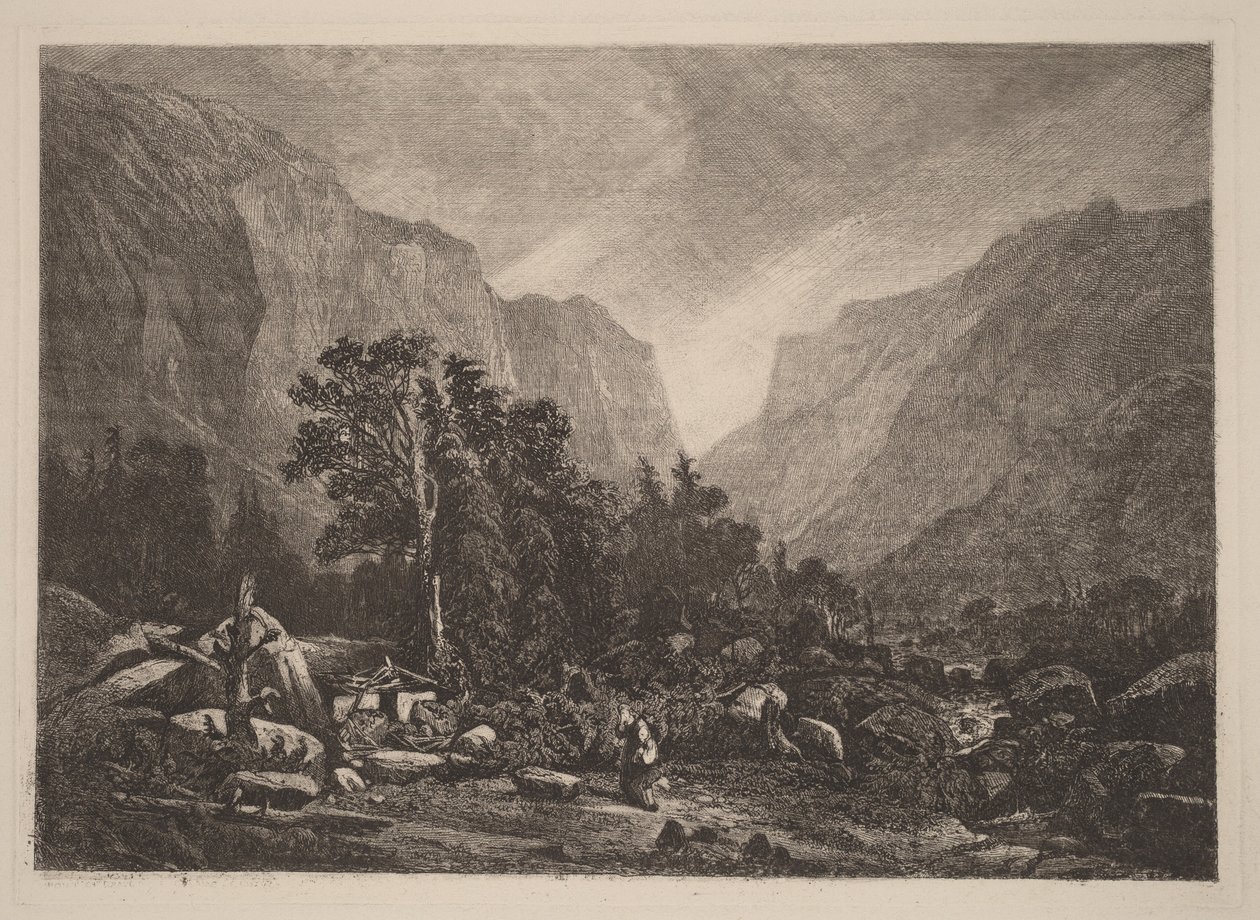 Para przy zrujnowanym domu autorstwa Alexandre Calame