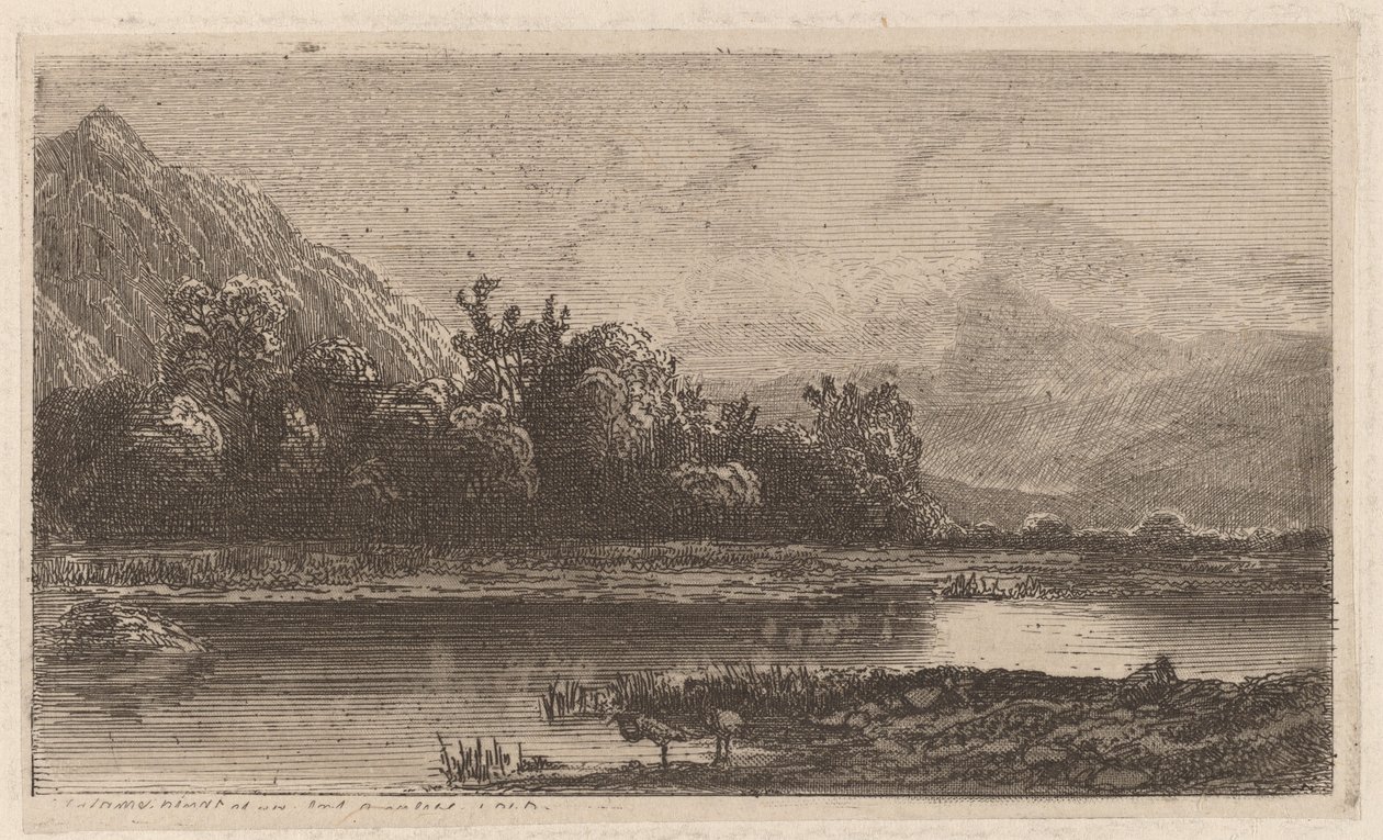 Górskie jezioro autorstwa Alexandre Calame