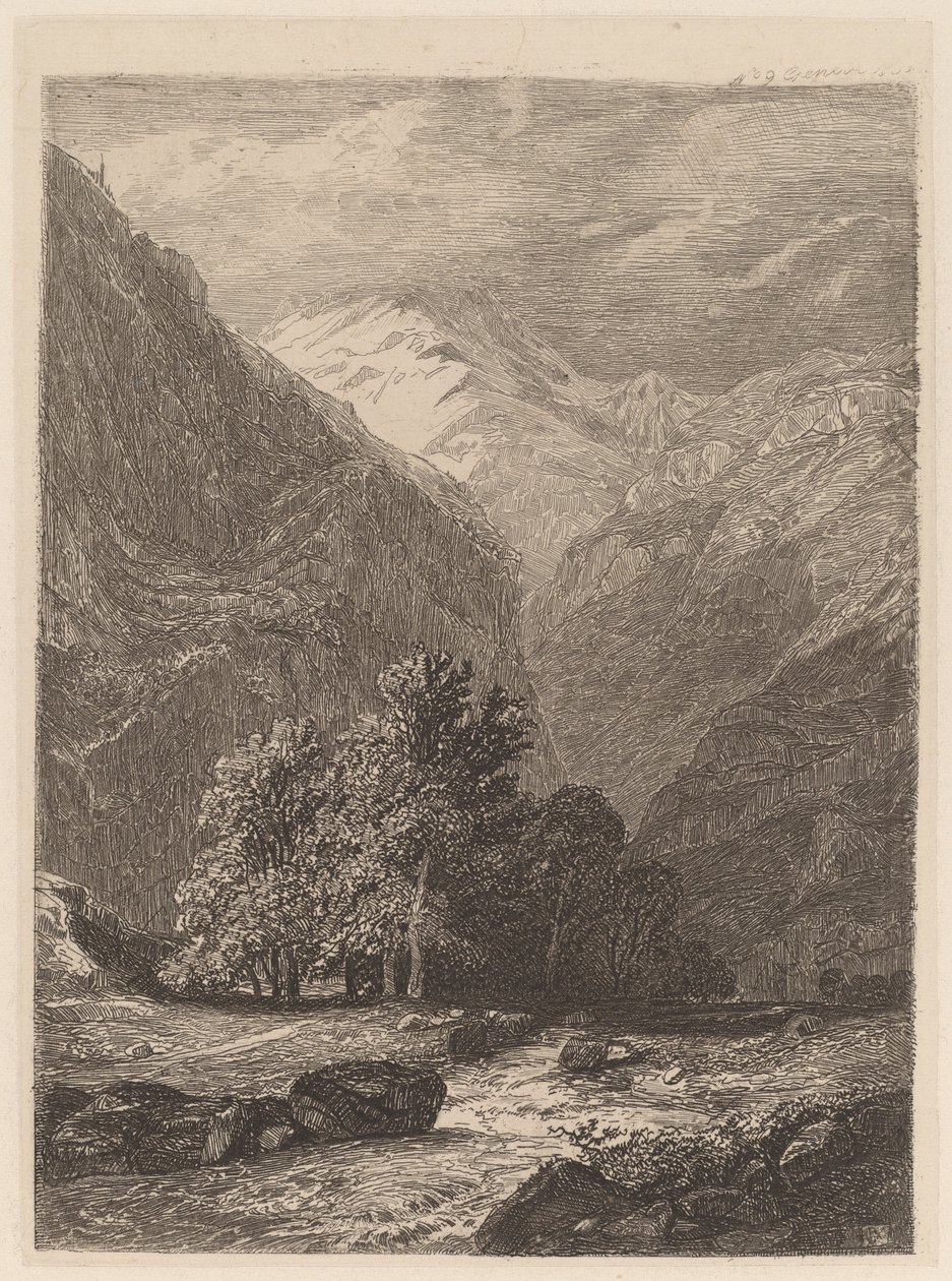 Górski potok autorstwa Alexandre Calame