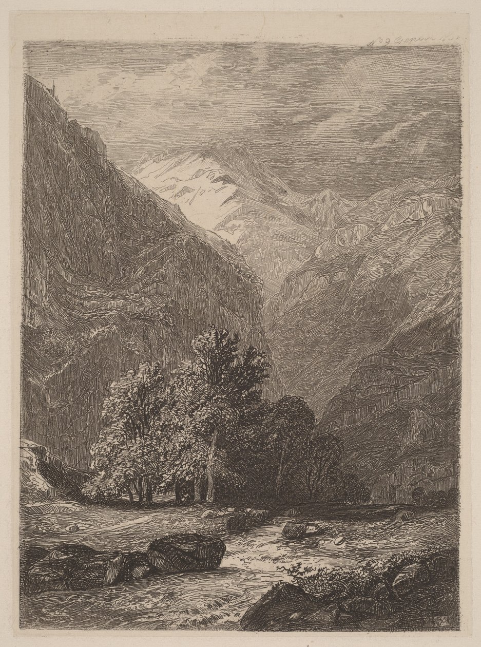 Górski strumień autorstwa Alexandre Calame