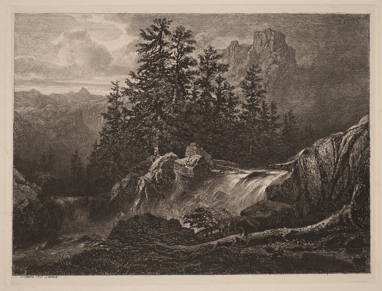 Górski wodospad autorstwa Alexandre Calame