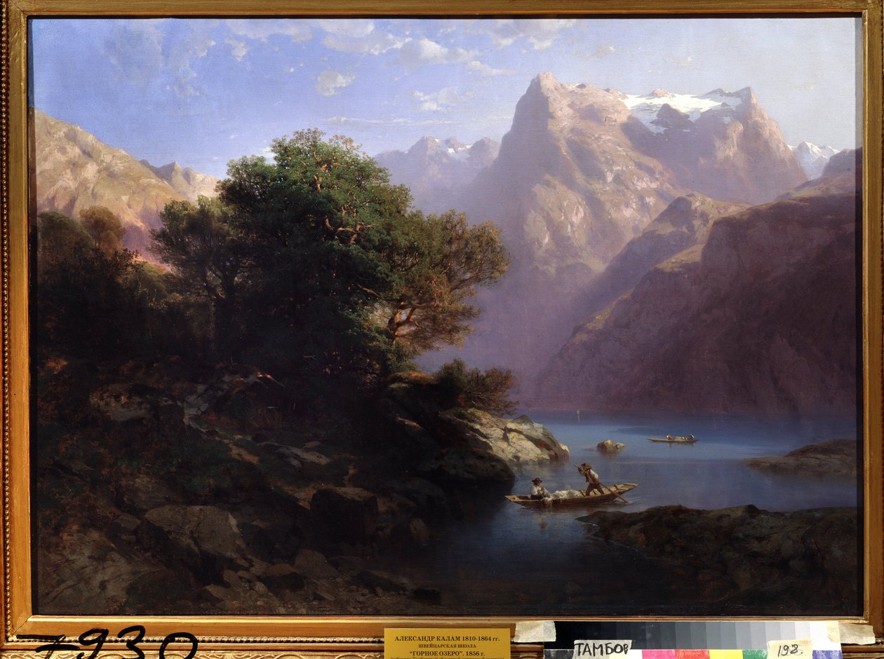 ""Górski krajobraz z jeziorem w Szwajcarii"" (Mountain lake) Obraz Alexandre Calame (1810-1864) 1860 Regional Art Gallery, Tambow Rosja autorstwa Alexandre Calame
