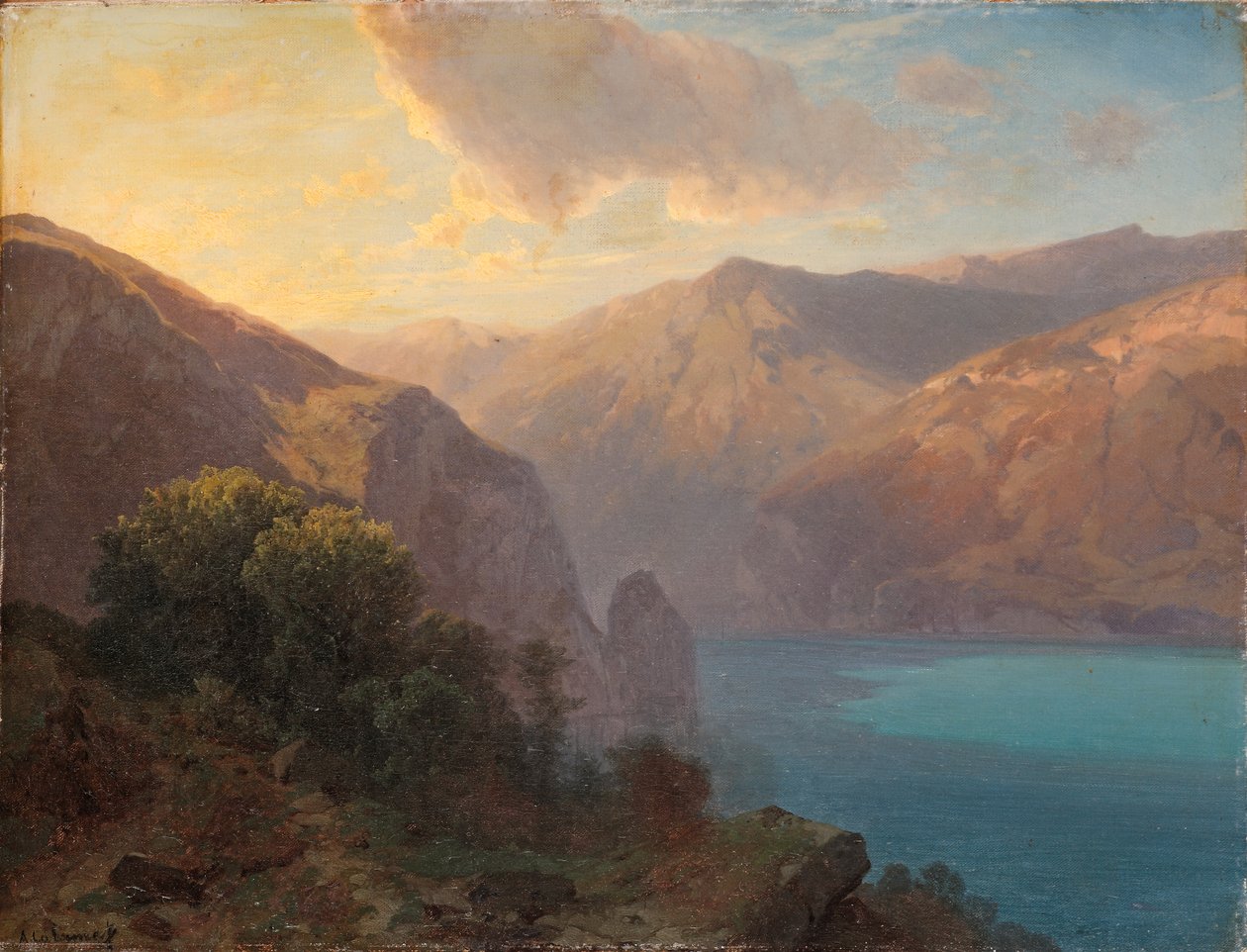 Près de Seelisberg: widok na Lac de Lucerne widziany z Seelisberg, Szwajcaria, 1862 autorstwa Alexandre Calame