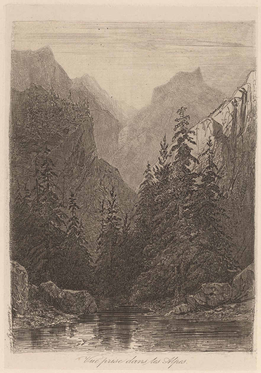 Widok z Alp autorstwa Alexandre Calame