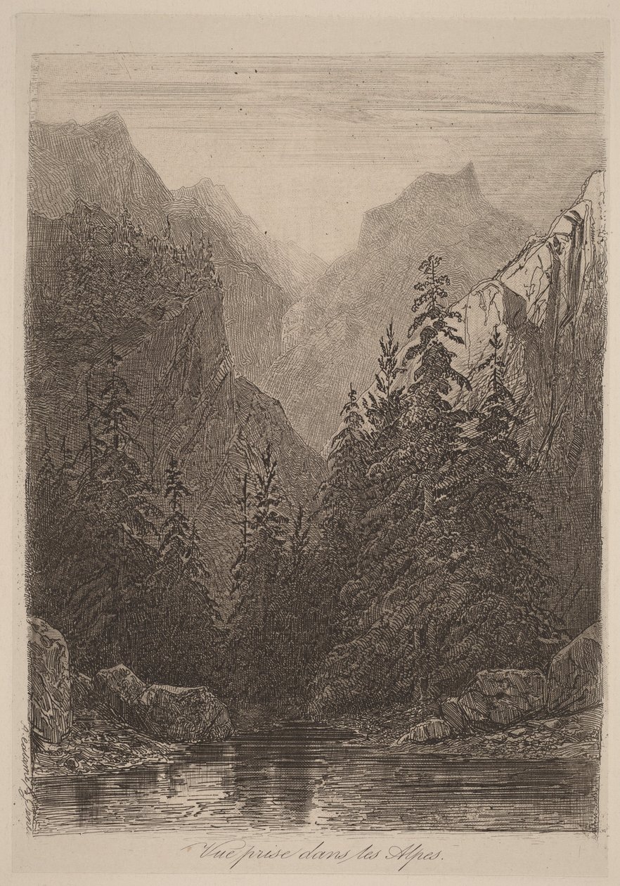 Widok w Alpach autorstwa Alexandre Calame