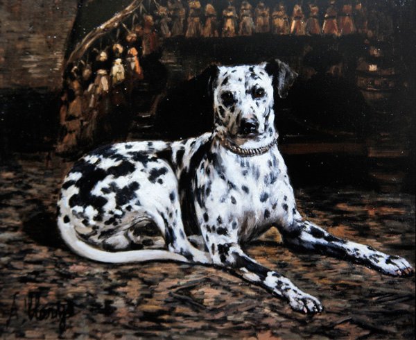 Portret dalmatyńczyka (olej na płótnie) autorstwa Alexandre Clarys