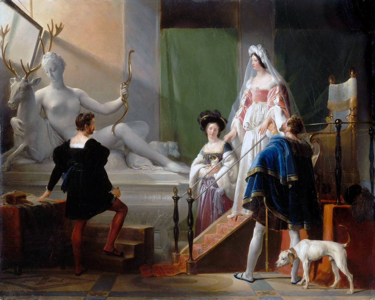 Diane de Poitiers z wizytą u Jeana Goujon autorstwa Alexandre Evariste Fragonard