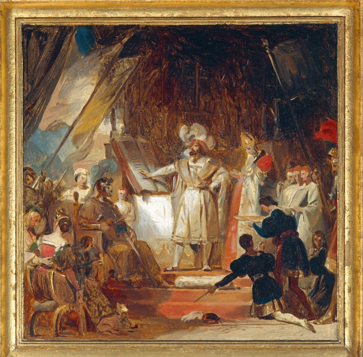 Franciszek I pasowany na rycerza przez Bayarda ... autorstwa Alexandre Evariste Fragonard