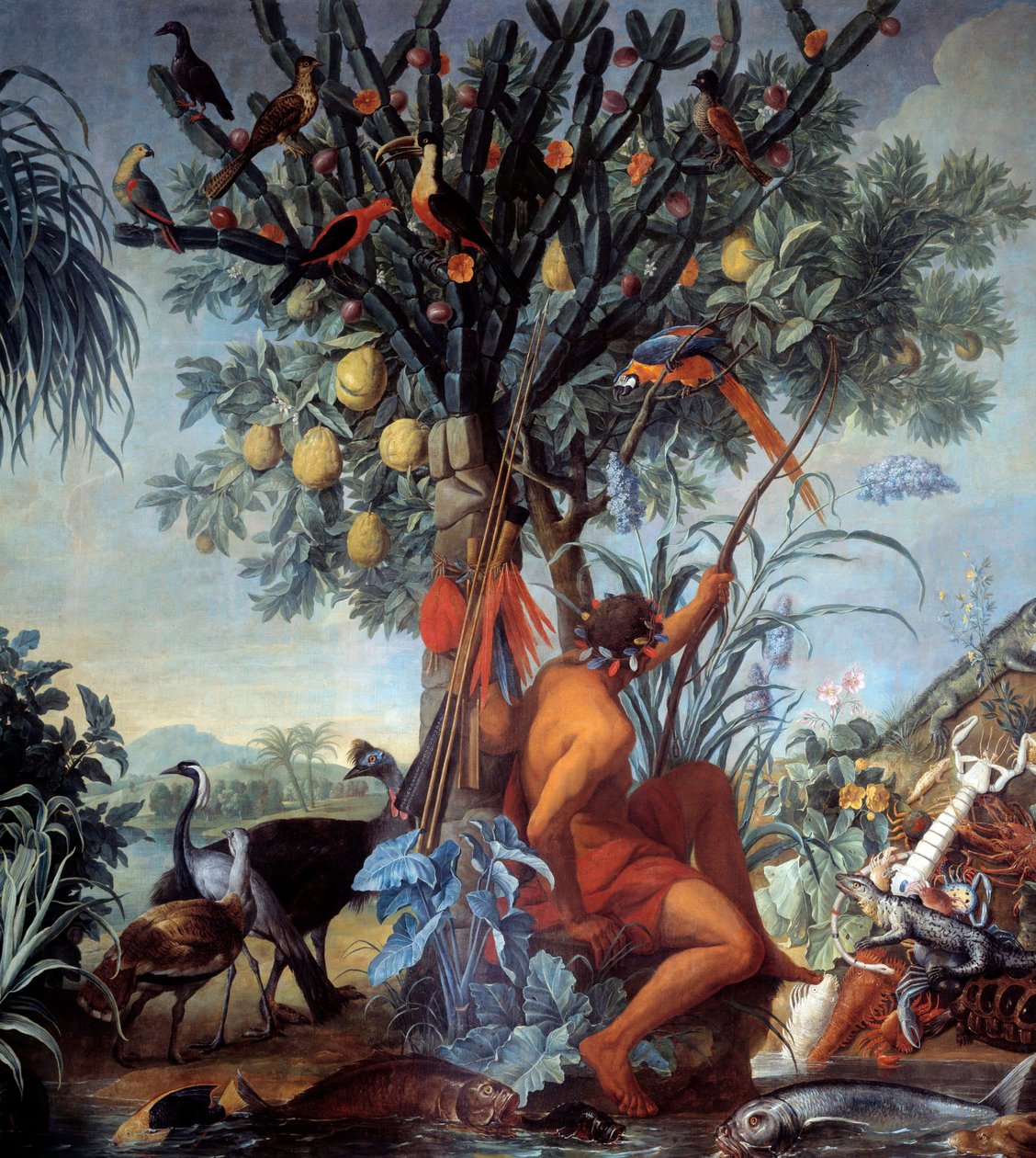 Indyjski myśliwy Obraz Francois Desportes (1661-1743) XVIII-wieczne słońce. 3,72x4 m Marsylia, Muzeum Sztuk Pięknych autorstwa Alexandre Francois Desportes