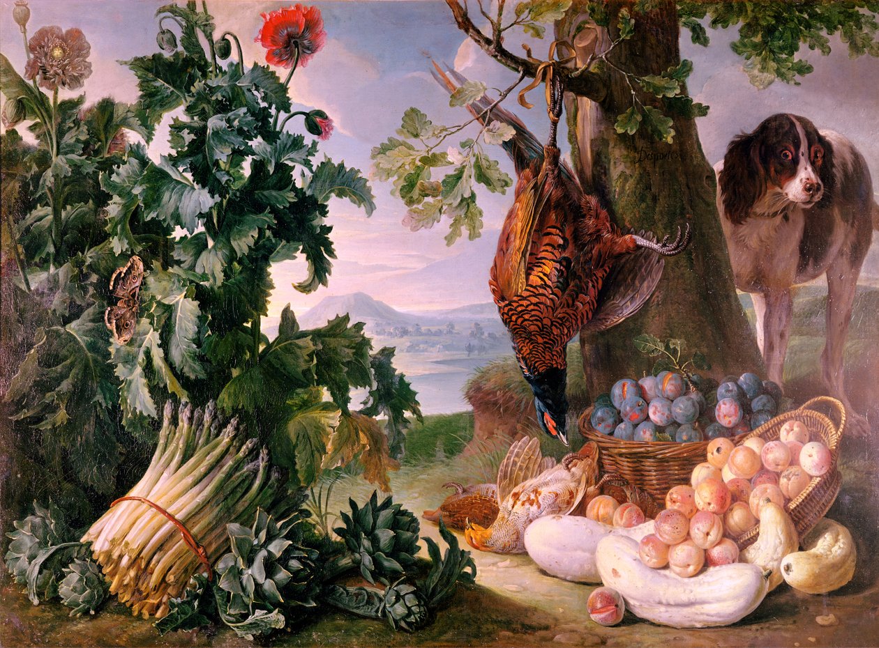 Martwa natura ze szparagami autorstwa Alexandre Francois Desportes