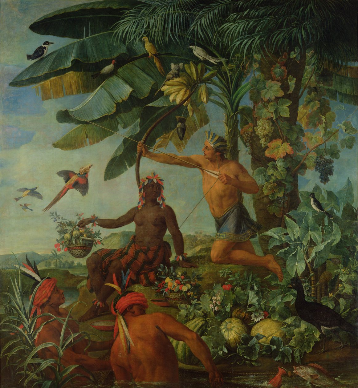 Indyjski myśliwy i rybak, 1741 autorstwa Alexandre Francois Desportes