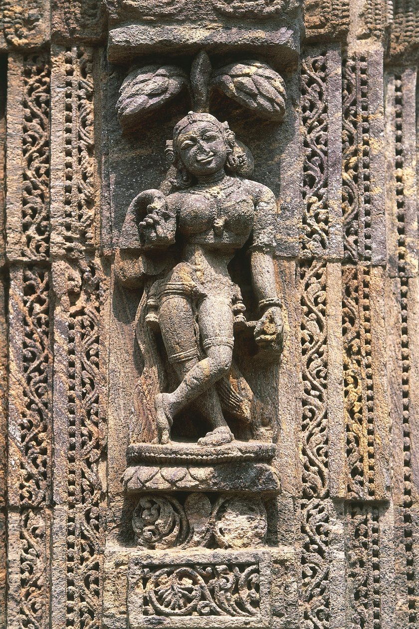 Tancerka, płaskorzeźba w sali tanecznej (Nata Mandir), Świątynia Słońca (Lista Światowego Dziedzictwa UNESCO) autorstwa Nicolas Toussaint Charlet
