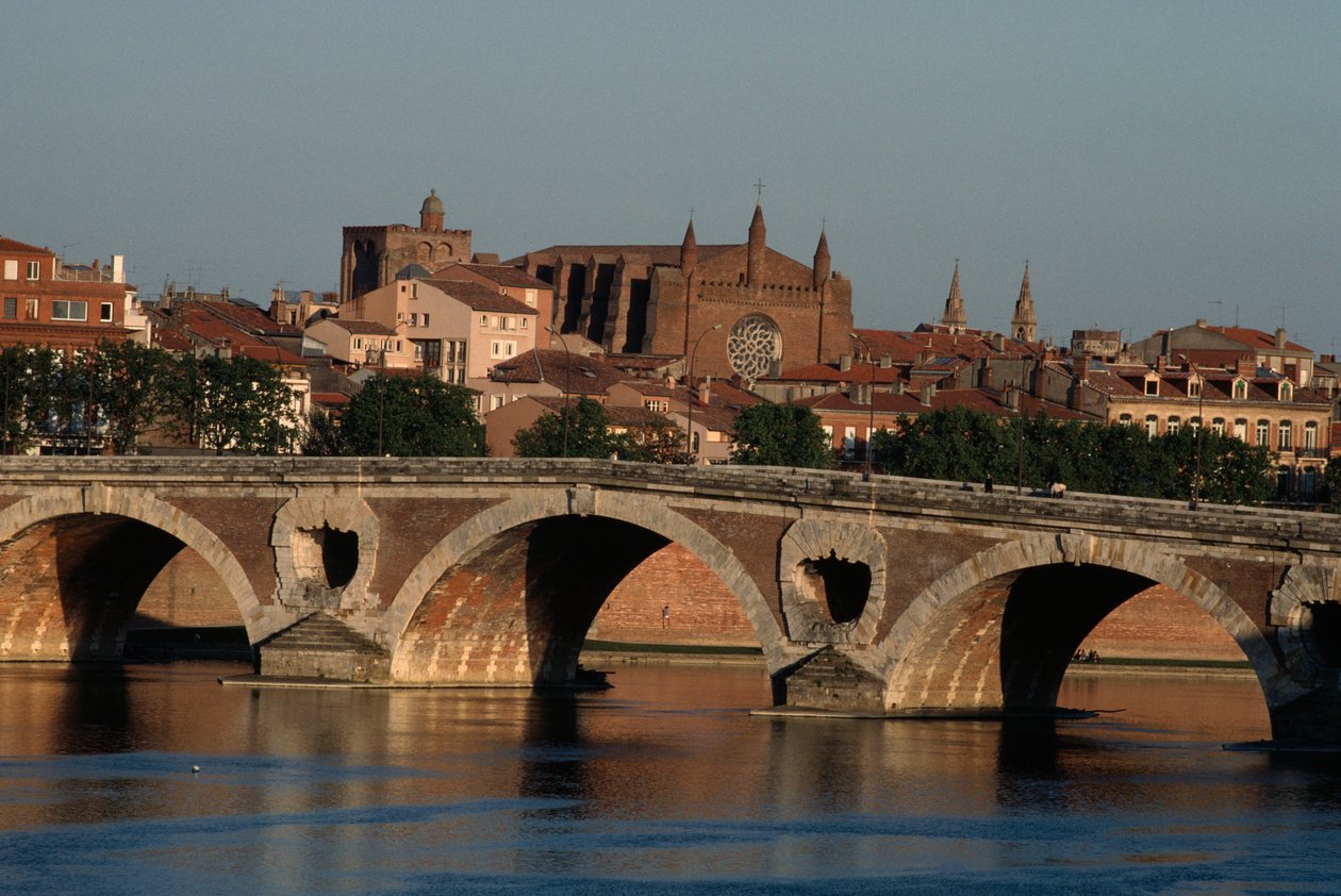 Pont-Neuf nad rzeką Garonne, Tuluza, Midi-Pyrenees, Francja autorstwa Nicolas Toussaint Charlet